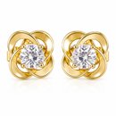Conjunto Floral Luxo com Zircônia Central Ouro 18k Ele