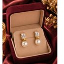 Brinco Pérola Clássico com Zircônia Banhado Ouro 18K