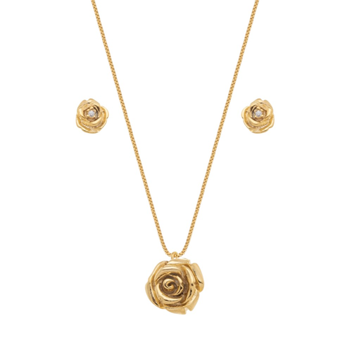 Conjunto Colar e Brinco Banhado a Ouro 18k