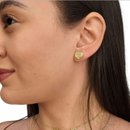 Brinco Coração cravejado  Banhado a Ouro 18k 