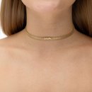 Colar Choker Malha Amor Banhado a Ouro 18k