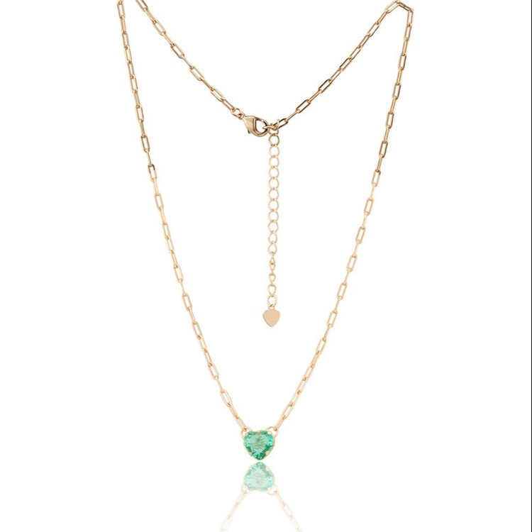 Colar Cartier Banhado Ouro 18k Zircônia Verde