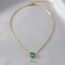 Colar Cartier Banhado Ouro 18k Zircônia Verde