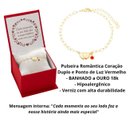 Pulseira Coração Banhado A Ouro 18k Caixa Mensagem