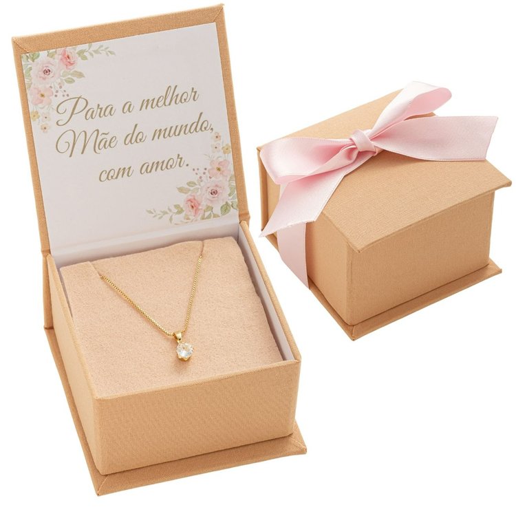 Dia Das Mães Colar Ponto de luz com Caixa Mensagem