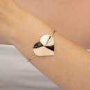 Bracelete Coração Banhado a Ouro 18k Caixa Mensagem