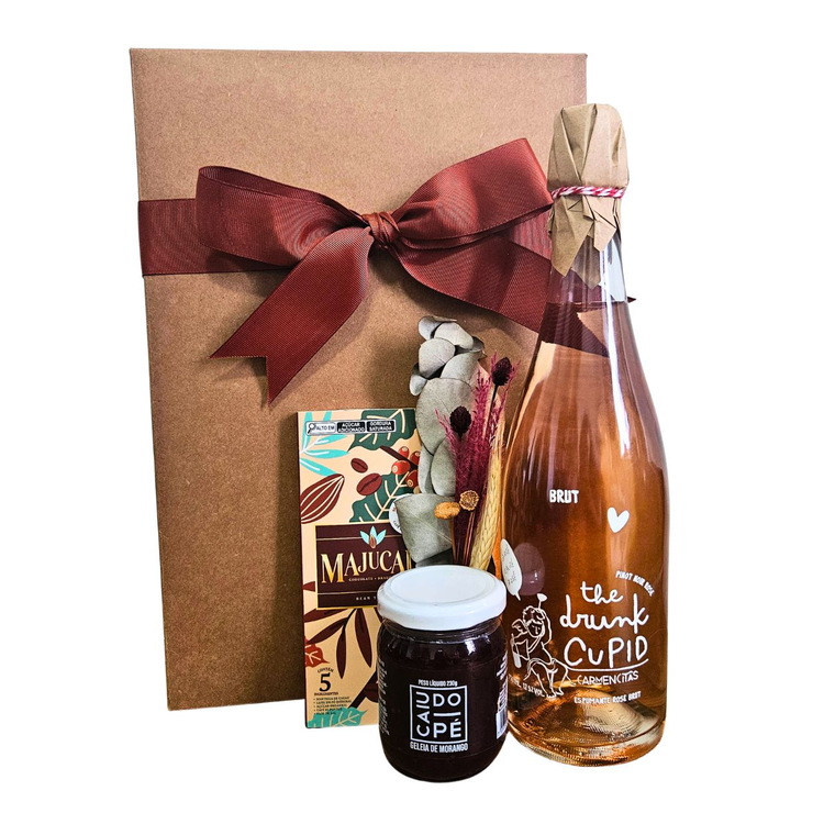 Cesta com Espumante e Chocolate