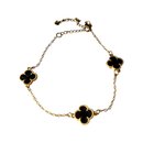 Pulseira Ouro Trevos Pretos