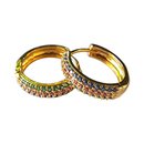 Brinco Feminino Ouro Argola Cravejada