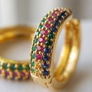 Brinco Feminino Ouro Argola Cravejada