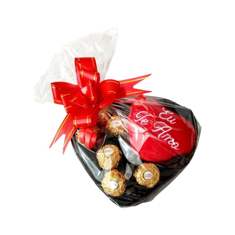 Coração Ferrero Rocher e Chaveiro