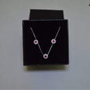 Conjunto Colar Pingente e Brincos Pink - Prata 925