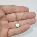 Pulseira Folheada A Ouro 18k Coração Madrepérola