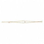 Pulseira Folheada A Ouro 18k 2 Fios Pingente
