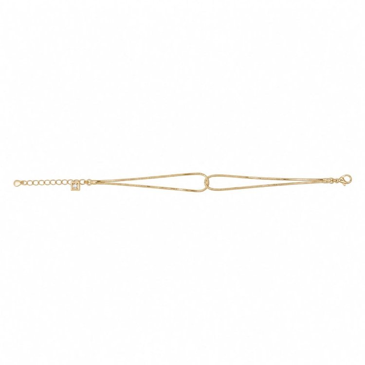 Pulseira Folheada A Ouro 18k 2 Fios Pingente