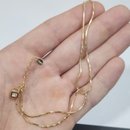 Pulseira Folheada A Ouro 18k 2 Fios Pingente
