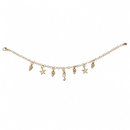 Pulseira Folheada Ouro Com Pingentes Do Mar