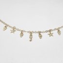 Pulseira Folheada Ouro Com Pingentes Do Mar