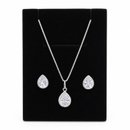Conjunto Ponto De Luz Gota Pedra Branca Prata 925