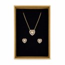 Conjunto Coração Pedras Zircônia Folheado 18k