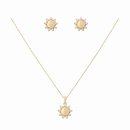 Conjunto Brincos Corrente Sol Banho De Ouro 18k