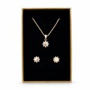 Conjunto Brincos Corrente Sol Banho De Ouro 18k