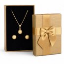 Conjunto Colar Brincos Bola Pequena Banhado Ouro 18k