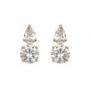 Brinco Folheado a Ouro 18k com Duas Zircônias