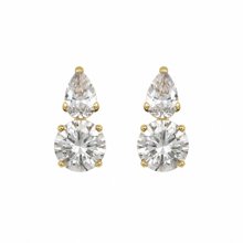 Brinco Folheado a Ouro 18k com Duas Zircônias