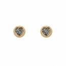 Brinco Redondo com Coração Zircônia Banho de Ouro 18k