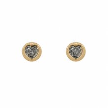 Brinco Redondo com Coração Zircônia Banho de Ouro 18k