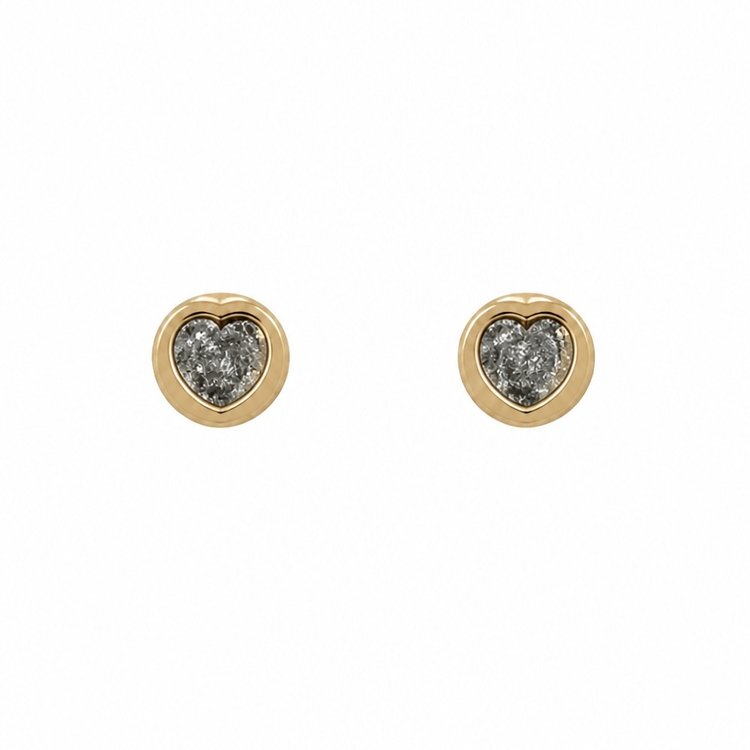 Brinco Redondo com Coração Zircônia Banho de Ouro 18k