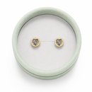 Brinco Redondo com Coração Zircônia Banho de Ouro 18k