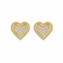 Brinco Coração com Zircônias Banho de Ouro 18k