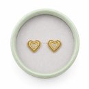 Brinco Coração com Zircônias Banho de Ouro 18k