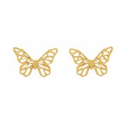 Brinco Borboleta Vazado em Banho de Ouro 18k