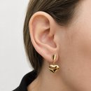 Brinco Pingente Coração em Banho de Ouro 18k