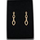 Brinco Comprido Elos com Zircônias Banho de Ouro 18k