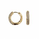 Brinco Argola Grossa com Zircônias Banho de Ouro 18k