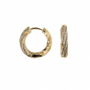 Brinco Argola Grossa com Zircônias Banho de Ouro 18k