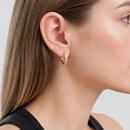Brinco Argola Grossa com Zircônias Banho de Ouro 18k