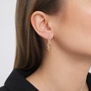 Brinco Argola Dois Fios com Pedras Zircônia Banhado 18