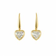 Brinco Grancho Coração Zircônia Folheado 18k