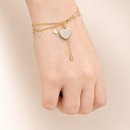Pulseira Dupla Coração Cristais Zircônias Folheado 18k