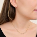 Conjunto Colar Brincos Coração Pedra Zircônia Banhado