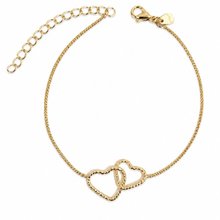 Pulseira Corações Delicada Presente Folheado a Ouro 18