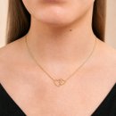 Gargantilha Colar Corações Delicado Folheado a Ouro 18