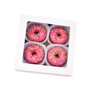 Caixa com 4 Mini Cake Donuts com Granulado Colorido