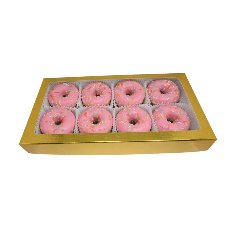 Caixa com 8 Mini Cake Donuts com Granulado Colorido
