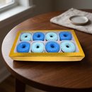 Caixa com 8 Mini Cake Donuts em tons de Azul 